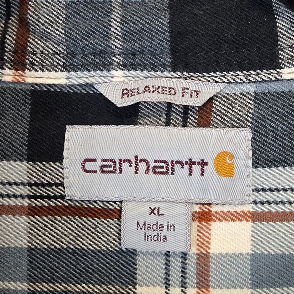 Carhartt Mens Relax Fit Fleece Shirt‎ XL Plaid Check Casual Workwear